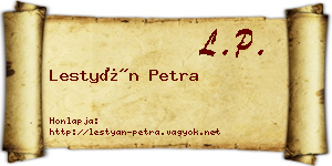 Lestyán Petra névjegykártya