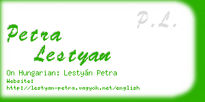 petra lestyan business card